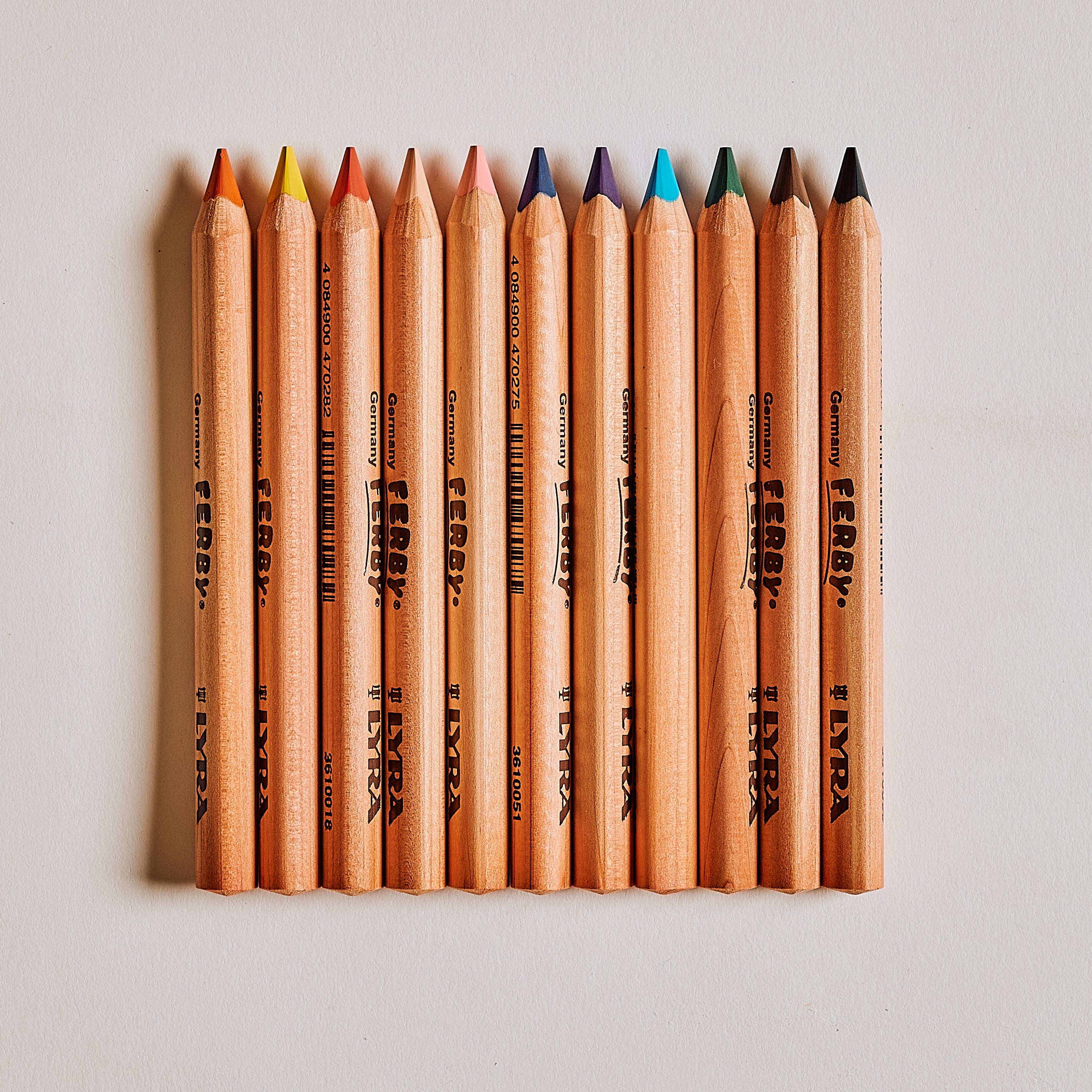 Lyra Ferby Triangular Short Pencils - 12 assorted colors
