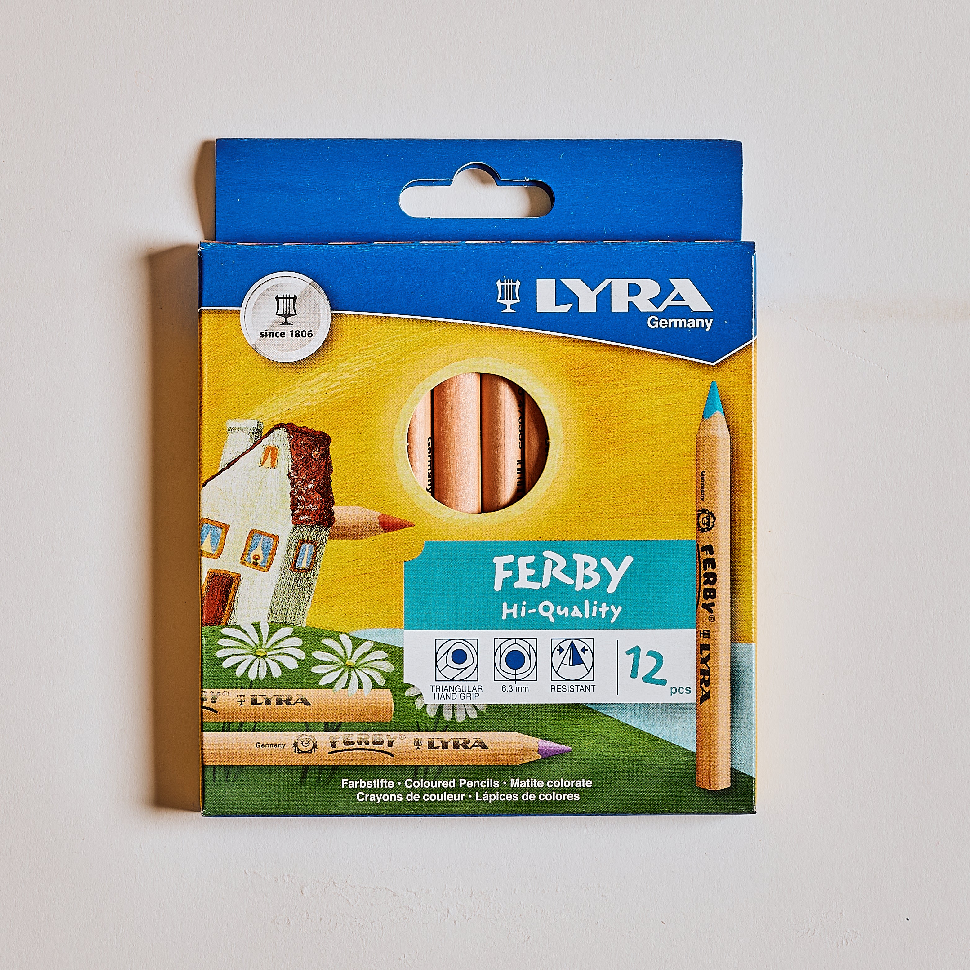 Lyra Ferby Triangular Short Pencils - 12 assorted colors